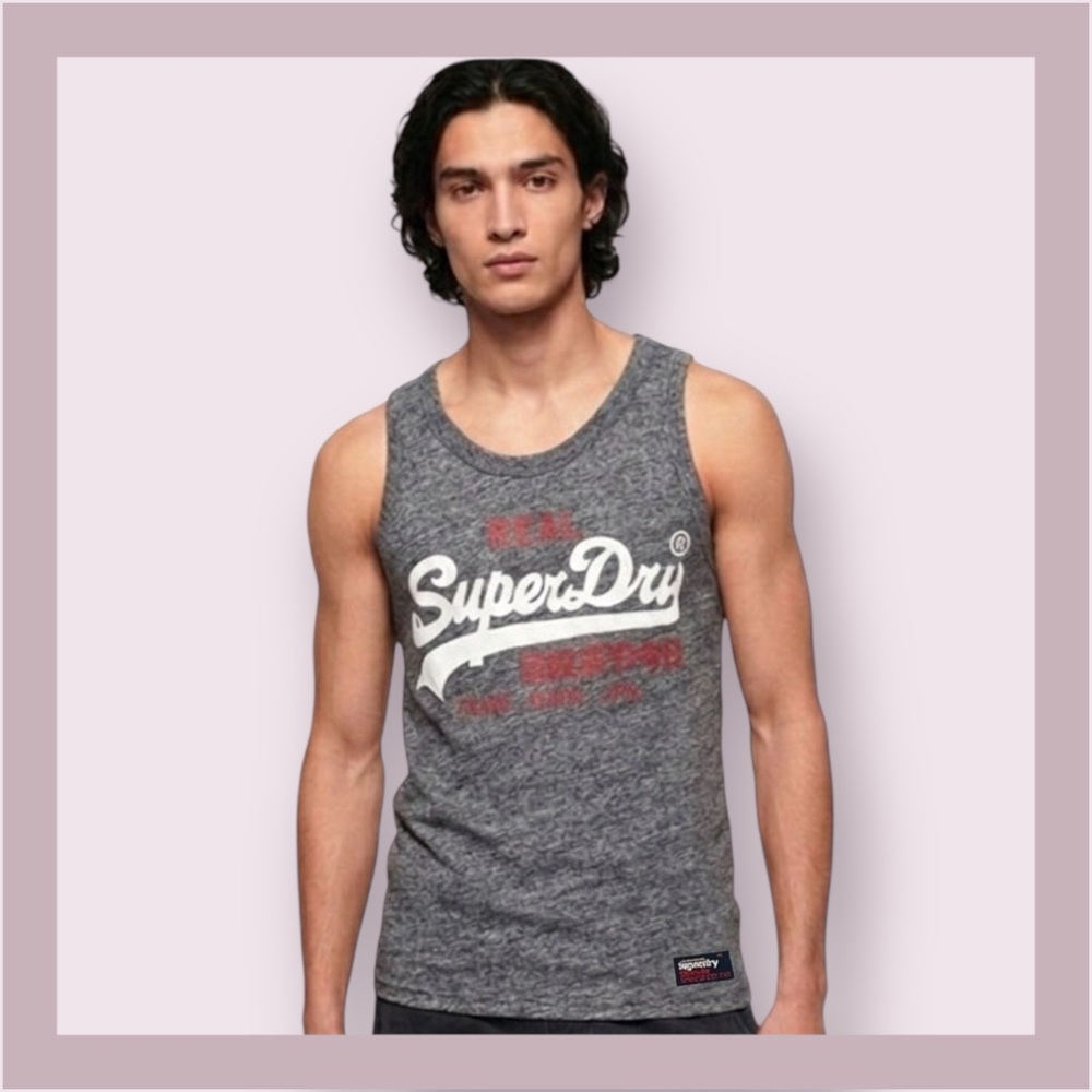 Superdry Vintage Logo Mid Weight Flint Gray Grit Tank